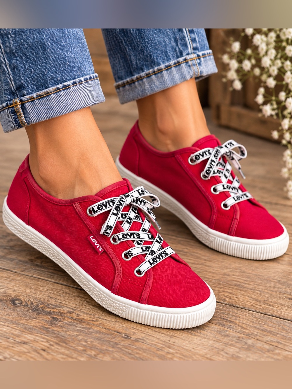Levi’s Red Canvas Sneakers Women’s